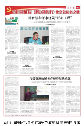 文本框:  
图1 劳动午报《巧借资源破解美育师资短缺难题》专访